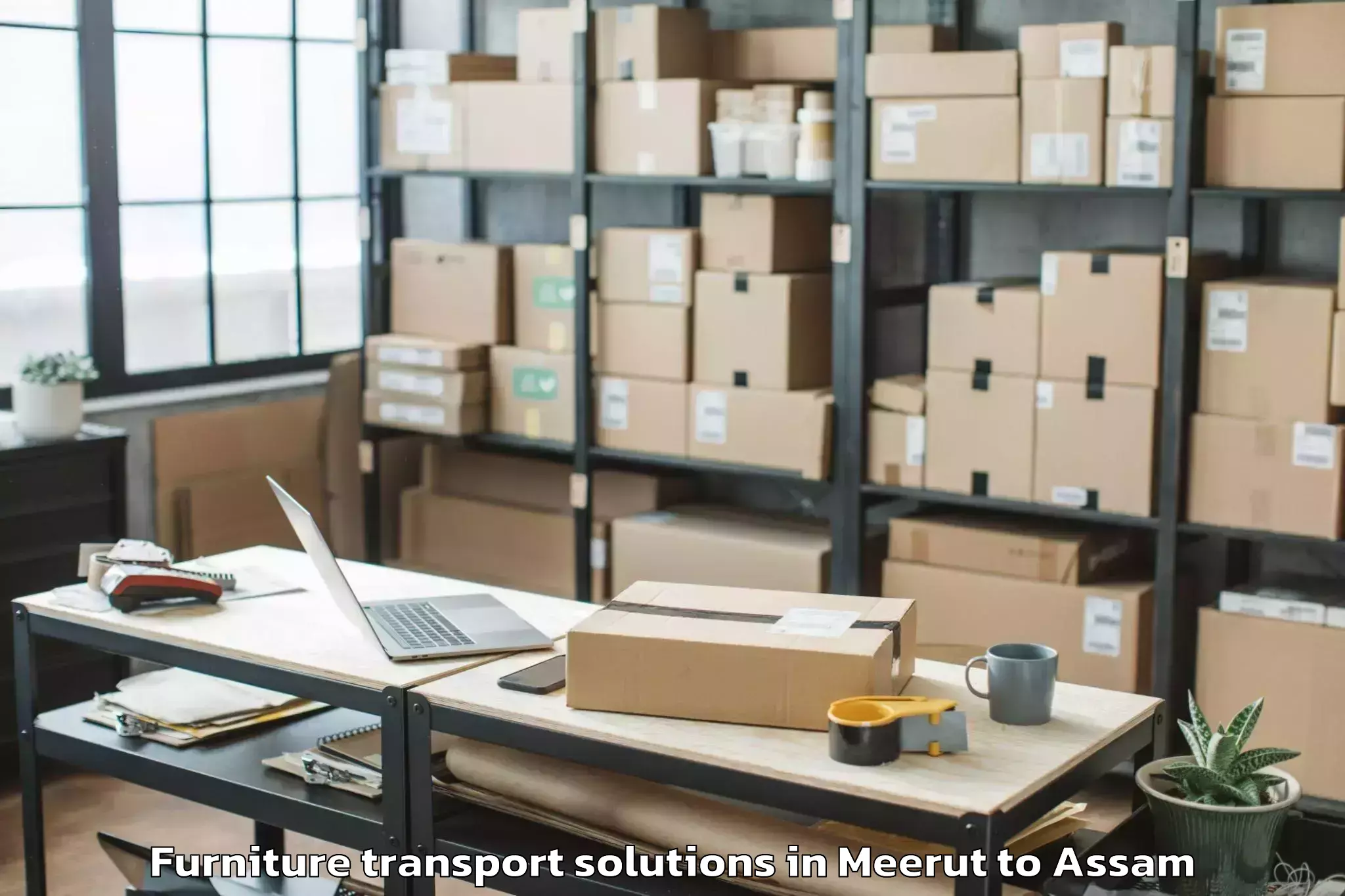 Hassle-Free Meerut to Dotma Pt I Furniture Transport Solutions